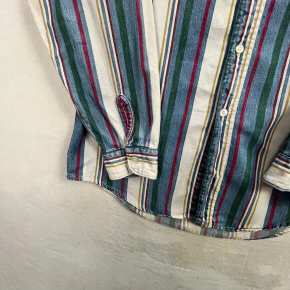 Bon Homme Vintage Striped Button Up Size L (16-18) Boys Made In USA 90s - Picture 5 of 11